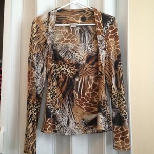 Cach'e Animal Print Blouse