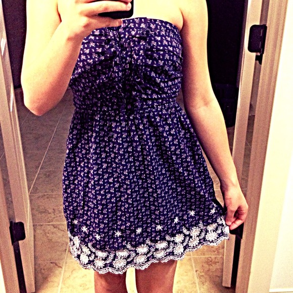 Dark purple floral mini dress