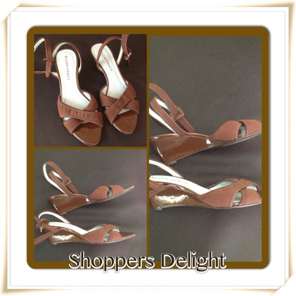 👠Ellen Tracy "Jodi" Chocolate Brown Wedges👠