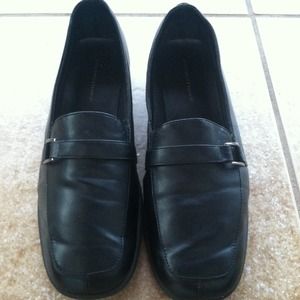 Black leather shoes