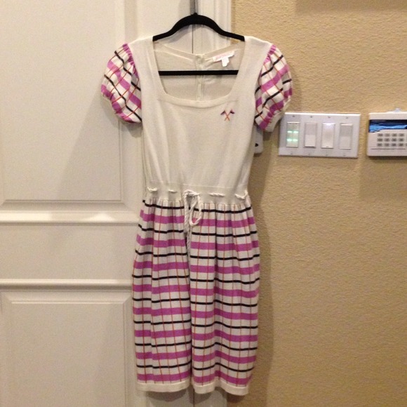 Betsy Johnson purple and pink striped dress!
