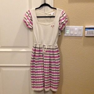 Betsy Johnson purple and pink striped dress!