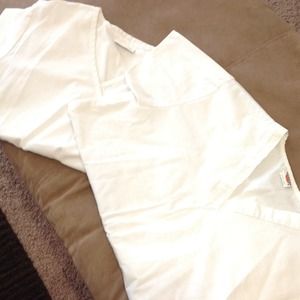 2 White scrub tops