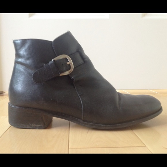 NEW REDUCED PRICE Black Leather Ankle Boots