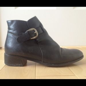 NEW REDUCED PRICE Black Leather Ankle Boots