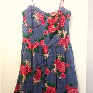 Floral Bustier Cut-Out Dress