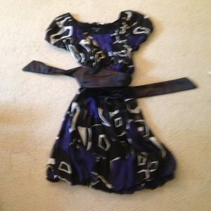 Theory dress with leather bow tie waist