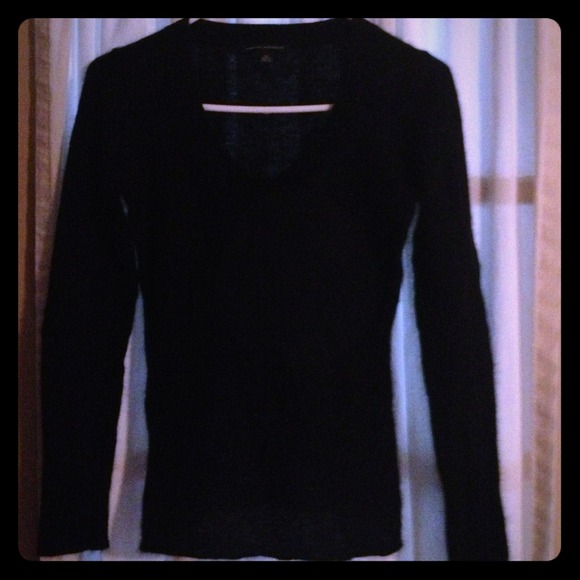 Banana Republic black angora whisper light sweater