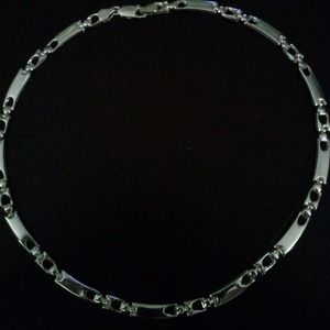 Sterling Silver Collar Necklace Unique Link