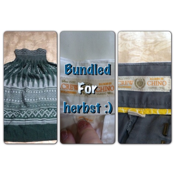 J. Crew favorite fit chinos x2 and green sundress