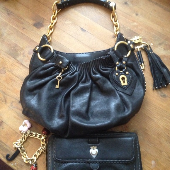 Black Juicy Couture hand bag and black wallet. - Picture 1 of 4