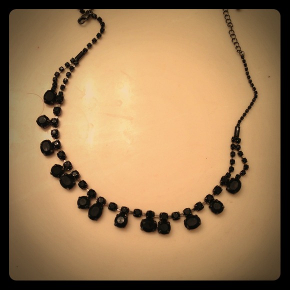 Black jeweled necklace