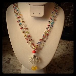 Glass beaded multicolor necklace