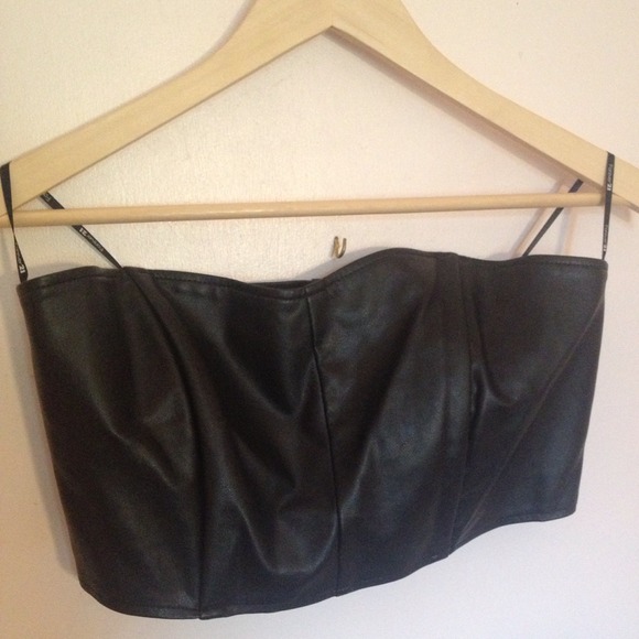 Leather Bandeau Top