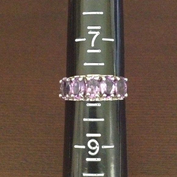 Amethyst Ring Sz 8 & Honora Pearl Earrings Bundle