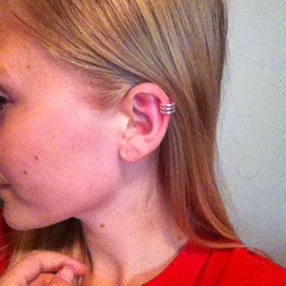 Silver ear cuff