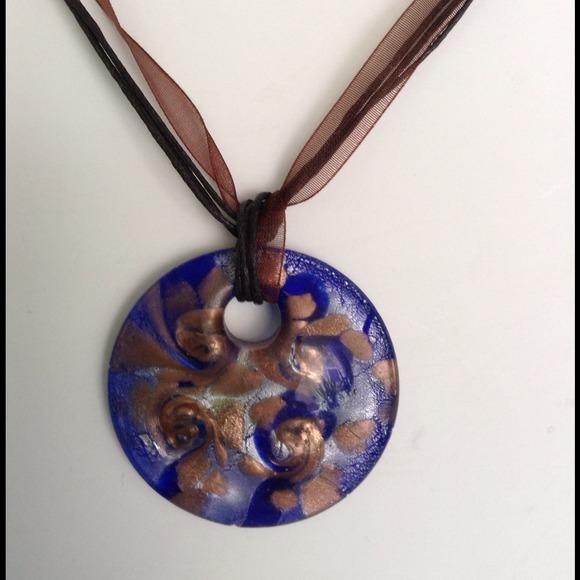 Necklace - glass pendant.