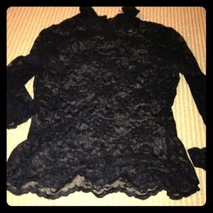 Express Lace Mock Turtle Neck Shirt