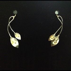 Sterling Silver Double Lily Drop Earrings