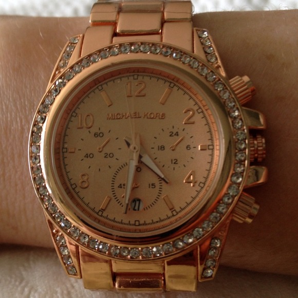 Michael Kors Rep watch Rose Gold diamond oversize