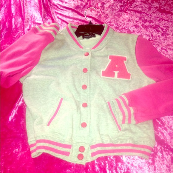 Jackets & Blazers - Pink Letter A varsity jacket
