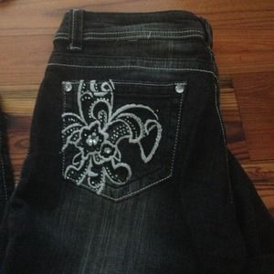 Miss me inspired red rivet jeans! Worn one time.