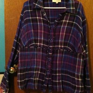 Plaid long sleeve button up