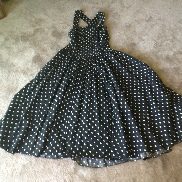 Geary Roark Kamisato Dresses & Skirts - Vintage 80's black and white polka dot sun dress