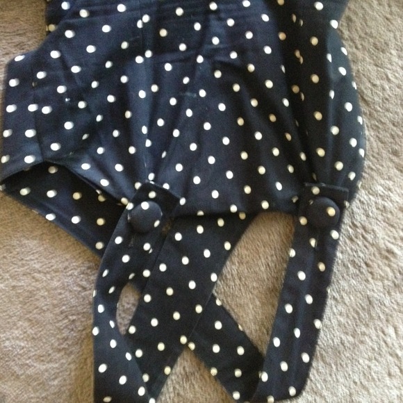 Vintage 80's black and white polka dot sun dress - Picture 2 of 3