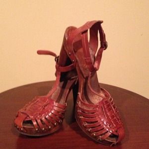 Bcbg girls leather clog heels, worn once!