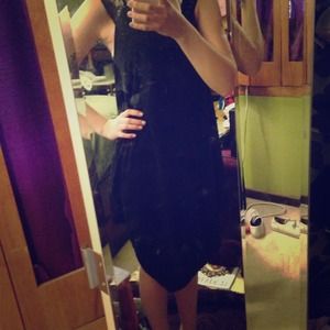 Black dress with lace backing