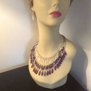 ✨BNWT✨ Purple Layered Necklace & Earrings Set