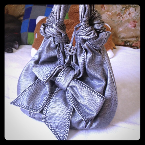 Marc Ecko Silver Bow Purse!