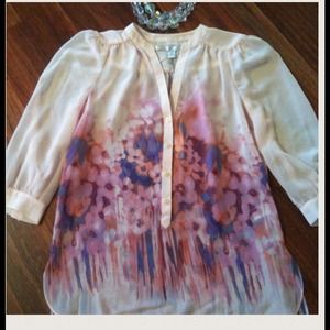 💞Silk pattern cream blouse 💞