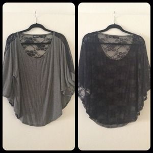 Lace back flutter sleeve top *NWOT*