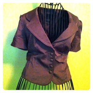 Chocolate colored short sleeved jacket