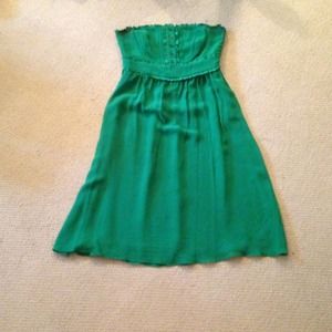Moulinette Soeurs Kelly green strapless dress