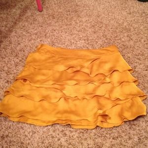 Forever 21 gold ruffle skirt
