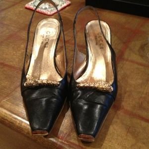 Gucci sling backs with Jaguar