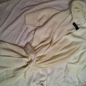 SOLD: Ivory colored short sleeved sweater cover up