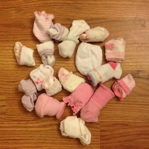 Brand new baby socks and hand covers
