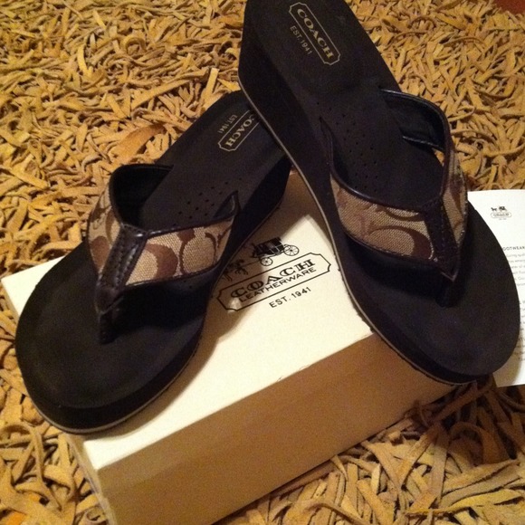 COACH wedge flip flops!
