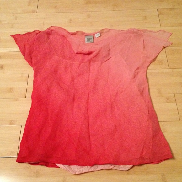 **SOLD** DKNY pink silk top