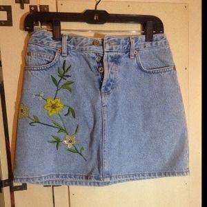 Cache Denim sunflower skirt