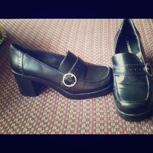 Black pleather shoes