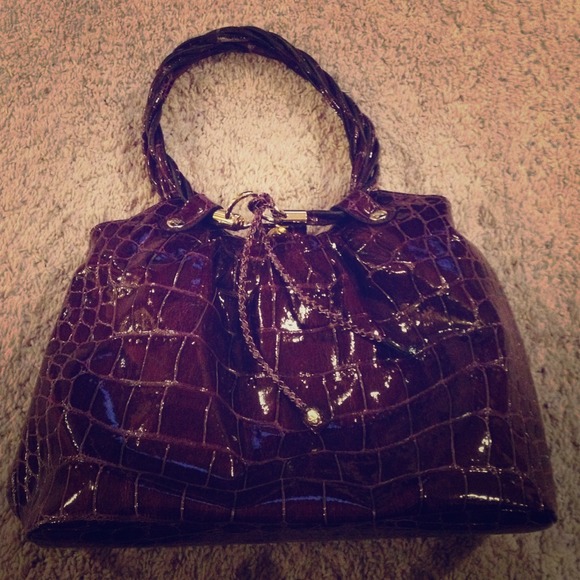 Purple leather purse