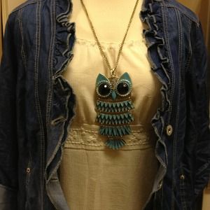 Reserved Turquoise Owl Necklace $30