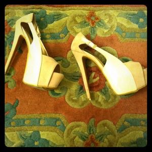 Nude pink skyscraper heels!