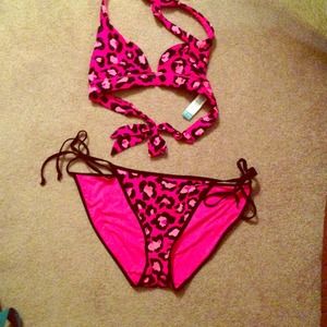 TRADED Victoria's Secret pink cheetah bikini