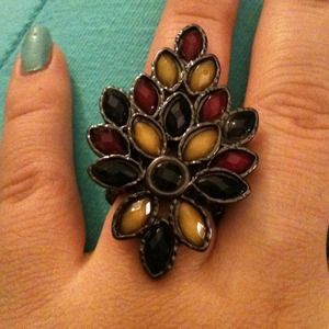 Charlotte Russe ring: black, yellow and burgundy
